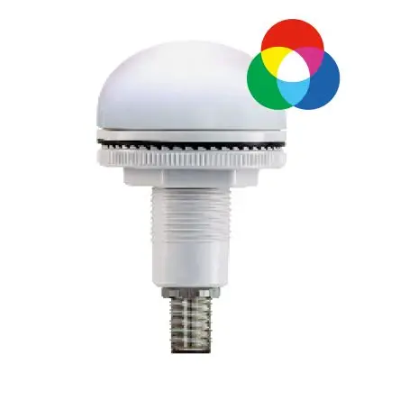 Produktfoto 1 von RS PRO LED Dauer Signalleuchte 24V Blau, Grün, Violett, Rot, Weiß, Gelb Panel, Ø 50 mm x 26.5 mm IP66