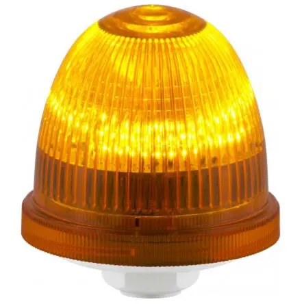 Produktfoto 1 von RS PRO LED Filament/Warnsummer, Dauer Signalleuchte 12V Gelb Panel, Ø 75 mm x 86 mm IP66
