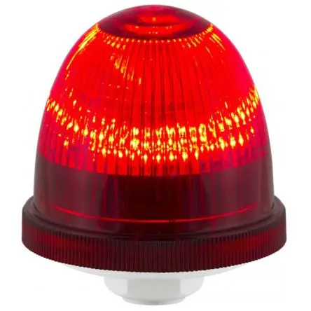 Produktfoto 1 von RS PRO LED Filament/Warnsummer, Dauer Signalleuchte 12V Rot Panel, Ø 75 mm x 86 mm IP66