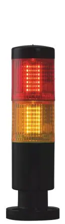 Produktfoto 1 von RS PRO LED Signalturm Keine Summer-Komponente 2-stufig Linse Rot, Gelb 24V Dauer Schraubanschlussklemme 97 mm