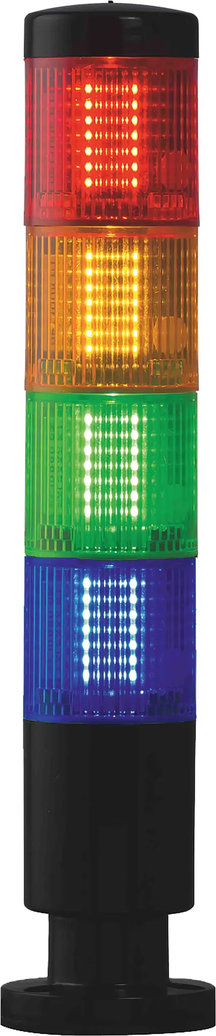 Produktfoto 1 von RS PRO LED Signalturm bis 4-stufig Linse Rot/Grün/Gelb/Blau + Dauer 165mm