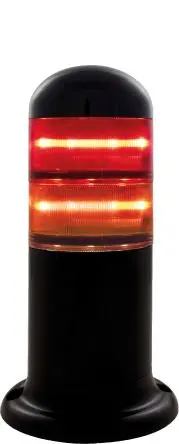 Produktfoto 1 von RS PRO LED Signalturm Keine Summer-Komponente 2-stufig Linse Gelb, Rot 240V Mehrere Basis 228 mm Multifunktion