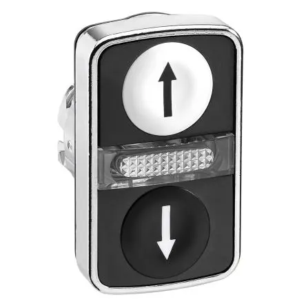 Produktfoto 1 von Schneider Electric Harmony Drucktastenkopf Ø 22 mm, Weiß, Schwarz Federrückstellung Rechteckig Rechteckig Metall, IP66
