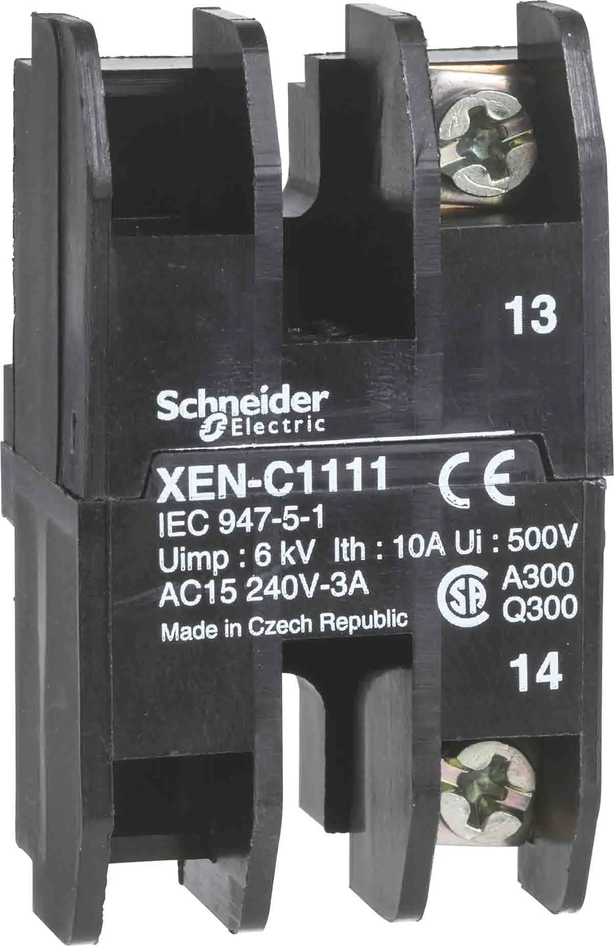Produktfoto 1 von Schneider Electric XEN Kontaktblock 1 Öffner + 1 Schließer 240V Schraubanschluss