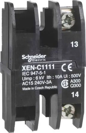 Produktfoto 1 von Schneider Electric Harmony Kontaktblock 1 Schließer/1 Öffner 240V Schraube
