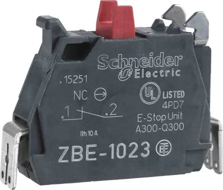 Produktfoto 1 von Schneider Electric Harmony Drucktaster-Kontaktblock 1 Öffner 250V Schraubanschlussklemme