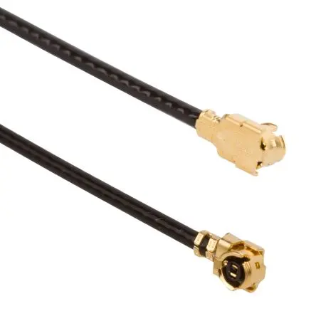 Produktfoto 1 von Amphenol RF AMC Koaxialkabel Stecker, 50 Ω Stecker, 100 mm, Rechtwinklig / AMC, Schwarz