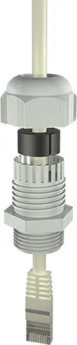 Produktfoto 1 von Bopla Kabelverschraubung, M25 Polyamid Hellgrau 3 mm/ 8 mm, IP69