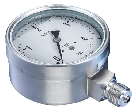 Produktfoto 1 von Bourdon Druckmessgerät Prozessanschluss unten Analog -1bar → 24bar, Ø 134mm