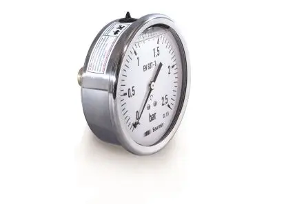 Produktfoto 1 von Bourdon Mit Gewinde MIT5 Manometer 108 mm 0 bar → 16 bar Edelstahl Gehäuse 1/2 in G