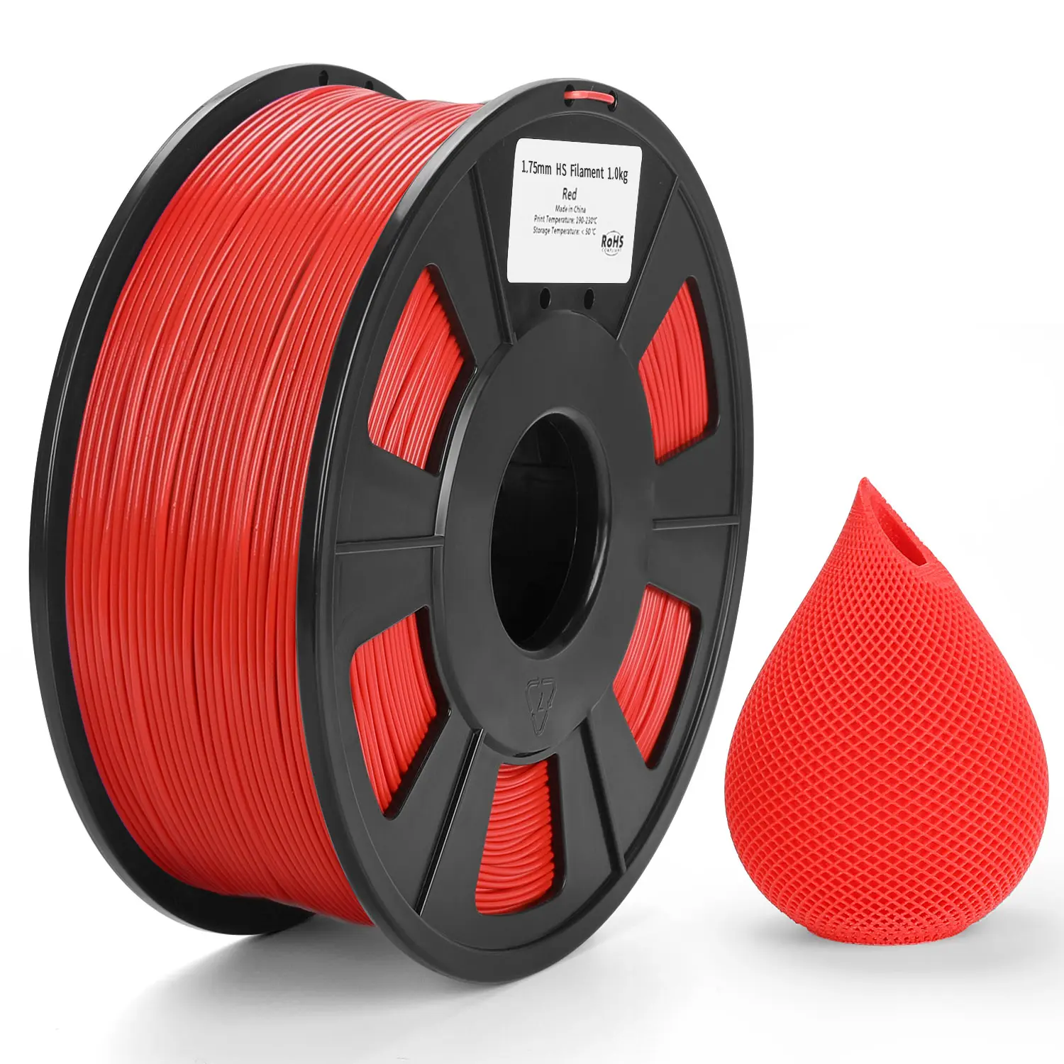 Produktfoto 1 von RS PRO Polymilchsäure 3D-Drucker Filament, Rot, 1.75 mm, Fused Deposition Modelling (FDM), 1 kg