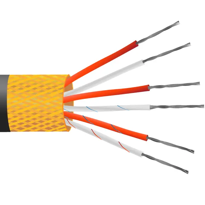 Produktfoto 1 von RS PRO Geschirmt 7/0,2mm PVC-isoliert Widerstands-Thermometer-Detektor (RTD) Draht für Thermoelement Typ , für Typ RTD,