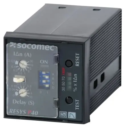 Produktfoto 1 von Socomec RESYS P40 Überwachungsrelais 1-phasig Verbleibend 0.03A - 30A, Panel, 125 V dc, 115V ac, 230 V ac