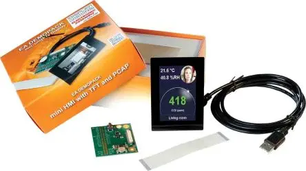 Produktfoto 1 von Display Visions EA DEMOPACK-CLIMA Display-Interface Set für Einschließlich Miniatur Touch Panel (PCAP) 2,8 Zoll TFT