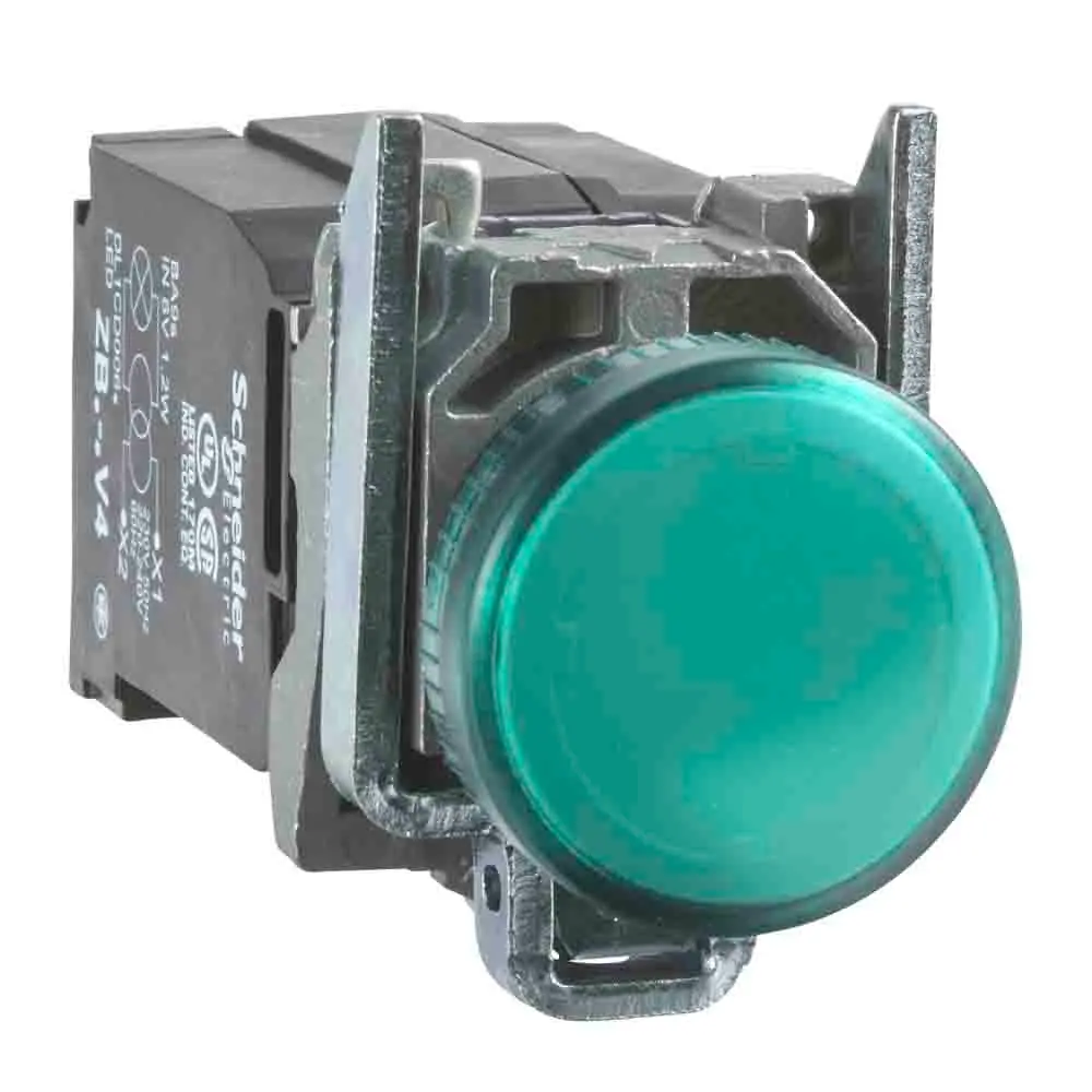 Produktfoto 1 von Schneider Electric Meldeleuchte, vollständig Harmony XB4 Harmony XB4 400V Grün, Ausschnitt-Ø 22mm Universal-LED