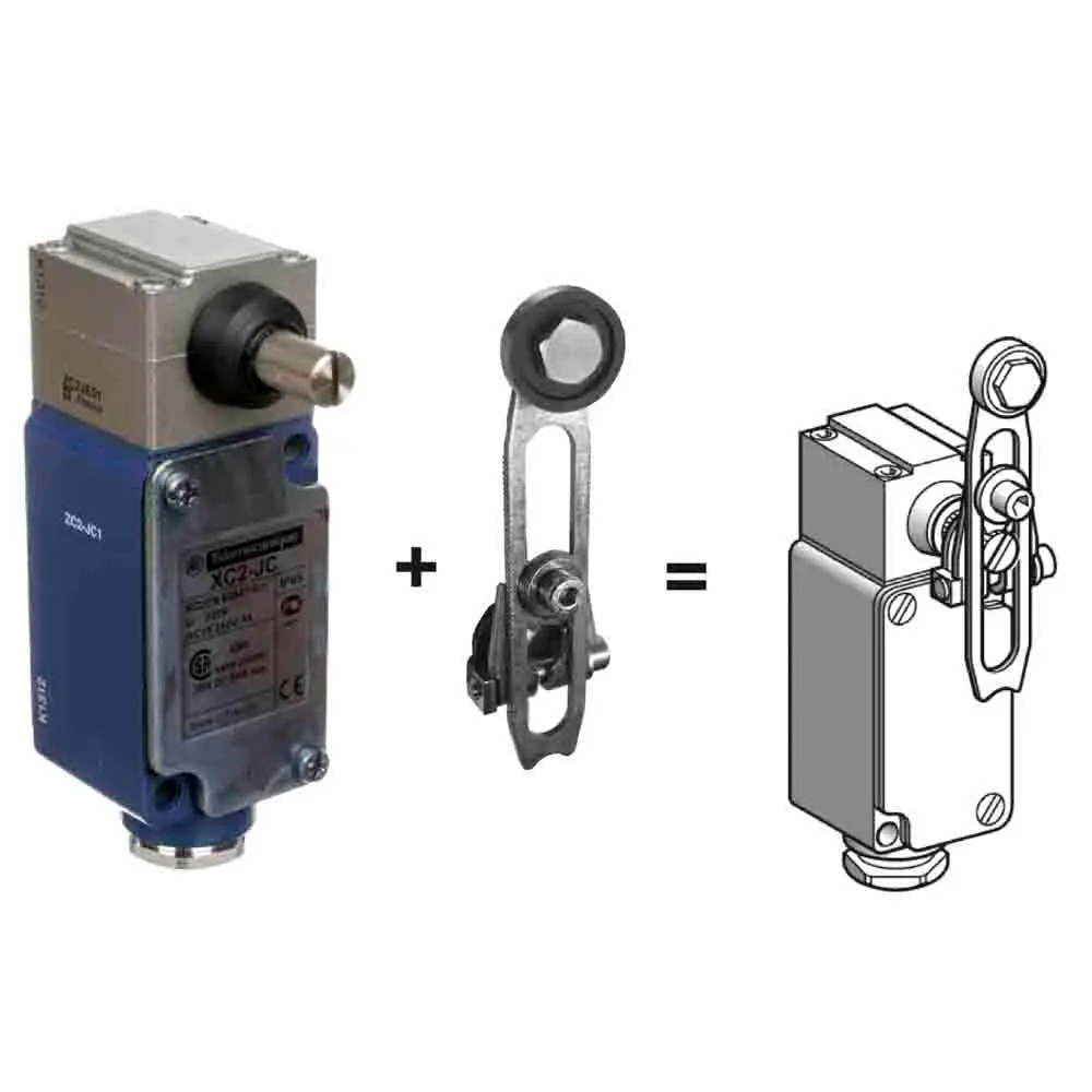 Produktfoto 1 von Telemecanique XC2J Endschalter, Rollenhebel, 1-polig, 1 Wechsler, IP65, IP657, Metall, 10A