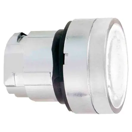 Produktfoto 1 von Schneider Electric Harmony Drucktastenkopf Ø 22 mm, Weiß Tastend Bündig, beleuchtet Rund Metall, IP66
