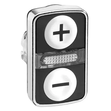 Produktfoto 1 von Schneider Electric Harmony Drucktastenkopf Ø 22 mm, Weiß Tastend Bündig, beleuchtet Rechteckig Metall, IP66