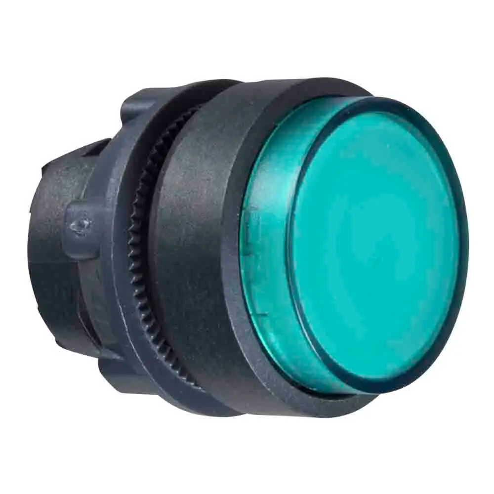 Produktfoto 1 von Schneider Electric Harmony XB5 Drucktastenkopf Ø 22 mm, Grün Tastend Rund Rund Kunststoff, IP66