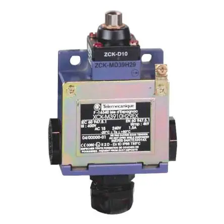Produktfoto 1 von Telemecanique Sensors OsiSense ATEX D Endschalter, Stößel 1 Schließer/2 Öffner, IP66, Zinklegierung 240V ac 1.5A