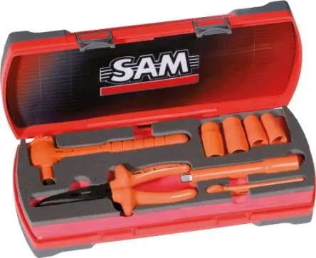 Produktfoto 1 von SAM VDE 1000V zugelassen Kfz-Werkzeug Werkzeugsatz, Rahmenklemme 8-teilig