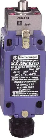 Produktfoto 1 von Telemecanique Sensors OsiSense ATEX D Endschalter, Stößel 1 Schließer/2 Öffner, IP66, Zinklegierung 240V ac