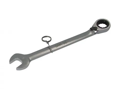 Produktfoto 1 von SAM Gabel‑Ring Ratschenschlüssel Glänzend poliert 15/16 in Nicht parkend Höhensicher, Länge 331.2 mm