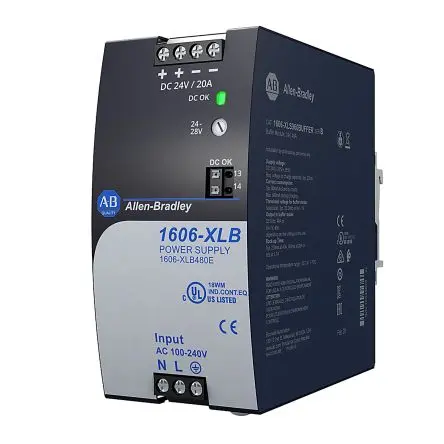 Produktfoto 1 von Allen Bradley 1606 DIN-Schienen Netzteil Geschalteter Modus 240V ac AC / 20 A 24V dc DC 480 W