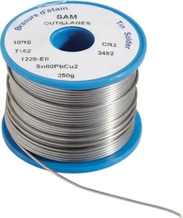 Produktfoto 1 von SAM Draht Lötzinn bleihaltig 60 %Sn 38 %Pb 2 %Cu, Ø 1 mm / 100 g