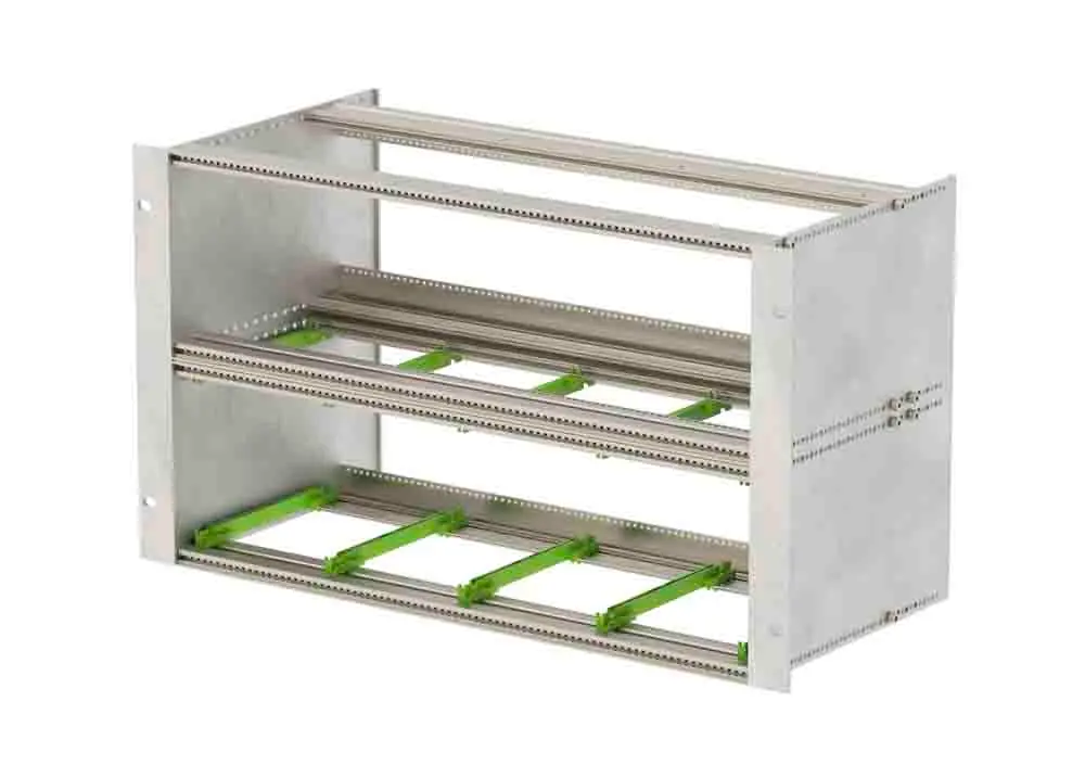 Produktfoto 1 von Bopla Serie Interzoll Sub-Rack, 6 U, T. 218 mm, Klar, Aluminium