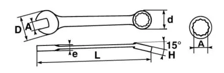 Produktfoto 1 von SAM Ring-Maulschlüssel 5/8 in Höhensicher, Länge 148mm