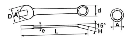 Produktfoto 1 von SAM Ring-Maulschlüssel 11 mm Höhensicher, Länge 148mm