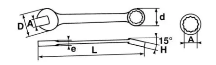 Produktfoto 1 von SAM Ring-Maulschlüssel 15/32 in Höhensicher, Länge 163mm