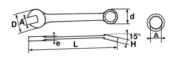 Produktfoto 1 von SAM Ring-Maulschlüssel 33/64 in Höhensicher, Länge 163 mm
