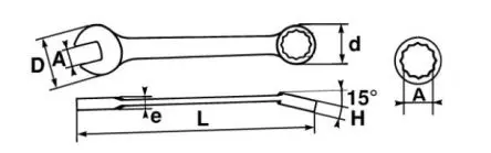 Produktfoto 1 von SAM Ring-Maulschlüssel 33/64 in Höhensicher, Länge 163mm