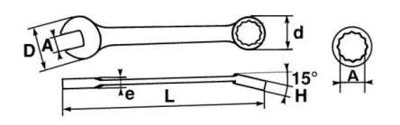 Produktfoto 1 von SAM Ring-Maulschlüssel 45/64 in Höhensicher, Länge 213mm