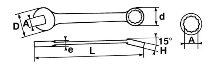 Produktfoto 1 von SAM Ring-Maulschlüssel 25/32 in Höhensicher, Länge 230 mm