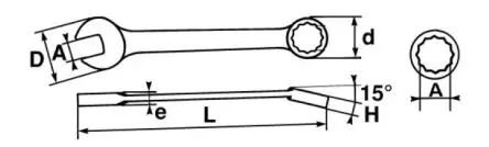 Produktfoto 1 von SAM Ring-Maulschlüssel 25/32 in Höhensicher, Länge 230mm