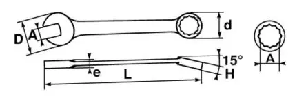 Produktfoto 1 von SAM Ring-Maulschlüssel 55/64 in Höhensicher, Länge 253mm