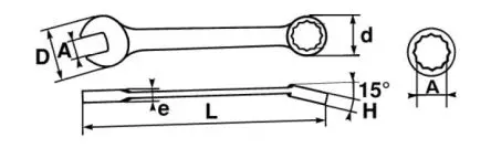 Produktfoto 1 von SAM Ring-Maulschlüssel 29/32 in Höhensicher, Länge 253mm