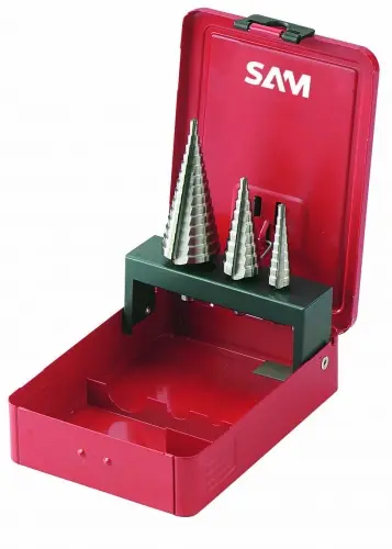 Produktfoto 1 von SAM HSS Stufenbohrer Satz 4 mm → 30 mm, 3-teilig für Metall