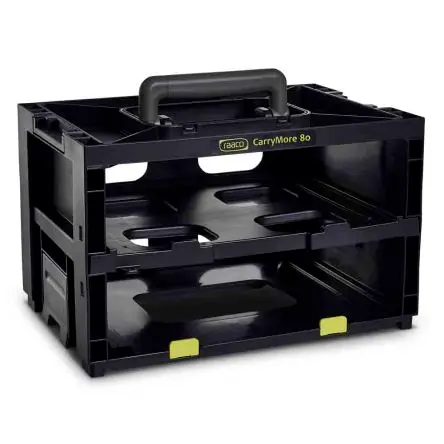 Produktfoto 1 von Raaco Kleinteilebox, Kunststoff Schwarz, 2 Fächer, 241 mm x 386mm x 263 mm