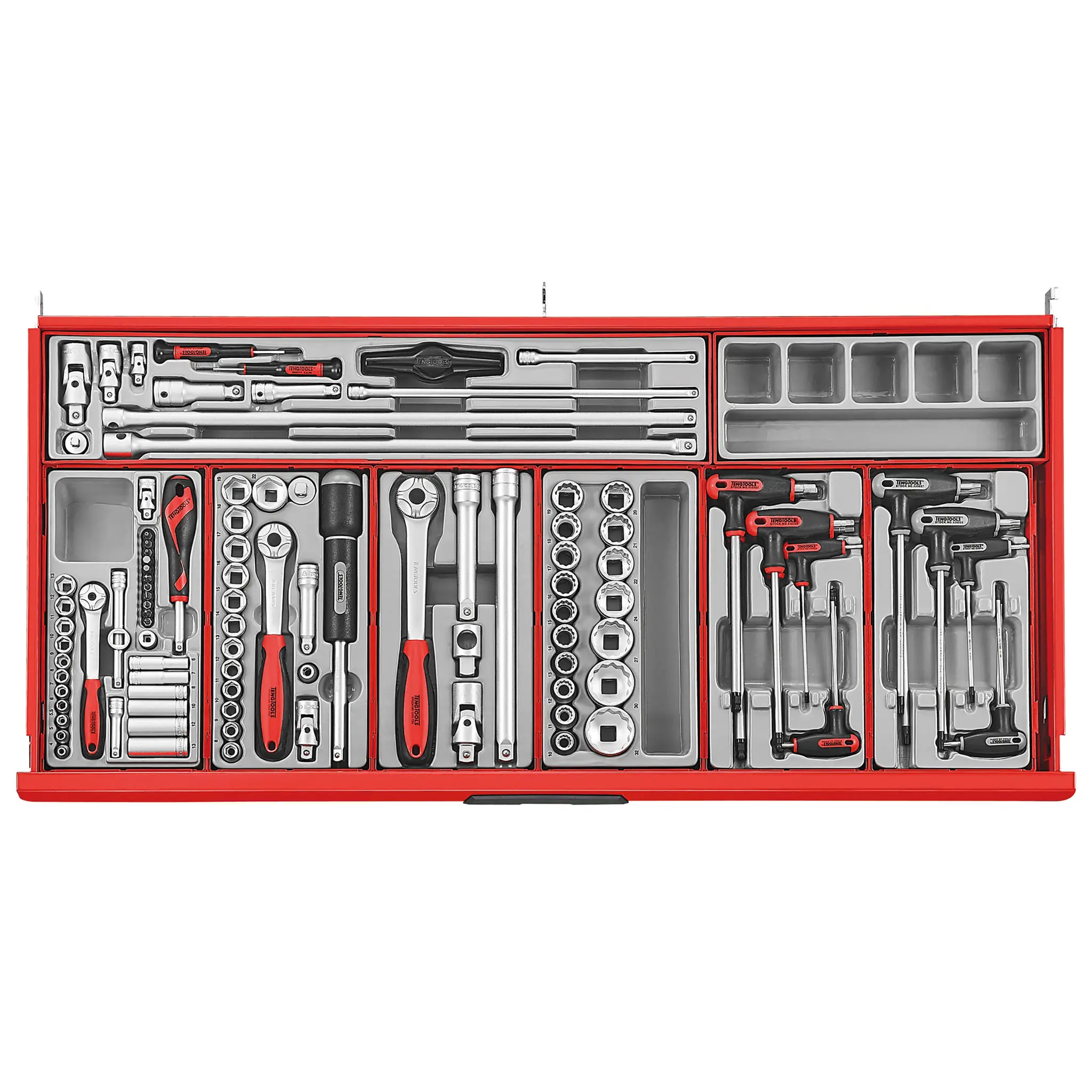 Produktfoto 1 von Teng Tools Metall Werkzeugbox Rollenschrank Rot, 7 Schubladen, L. 460 mm B. 963 mm H. 960 mm, 150.44 kg mit Rädern