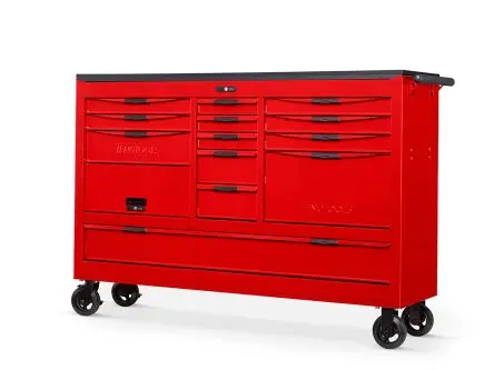 Produktfoto 1 von Teng Tools Metall Werkzeugbox Schrank Rot, 13 Schubladen, L. 546 mm B. 1.83m H. 1.24 m, 193.2 kg
