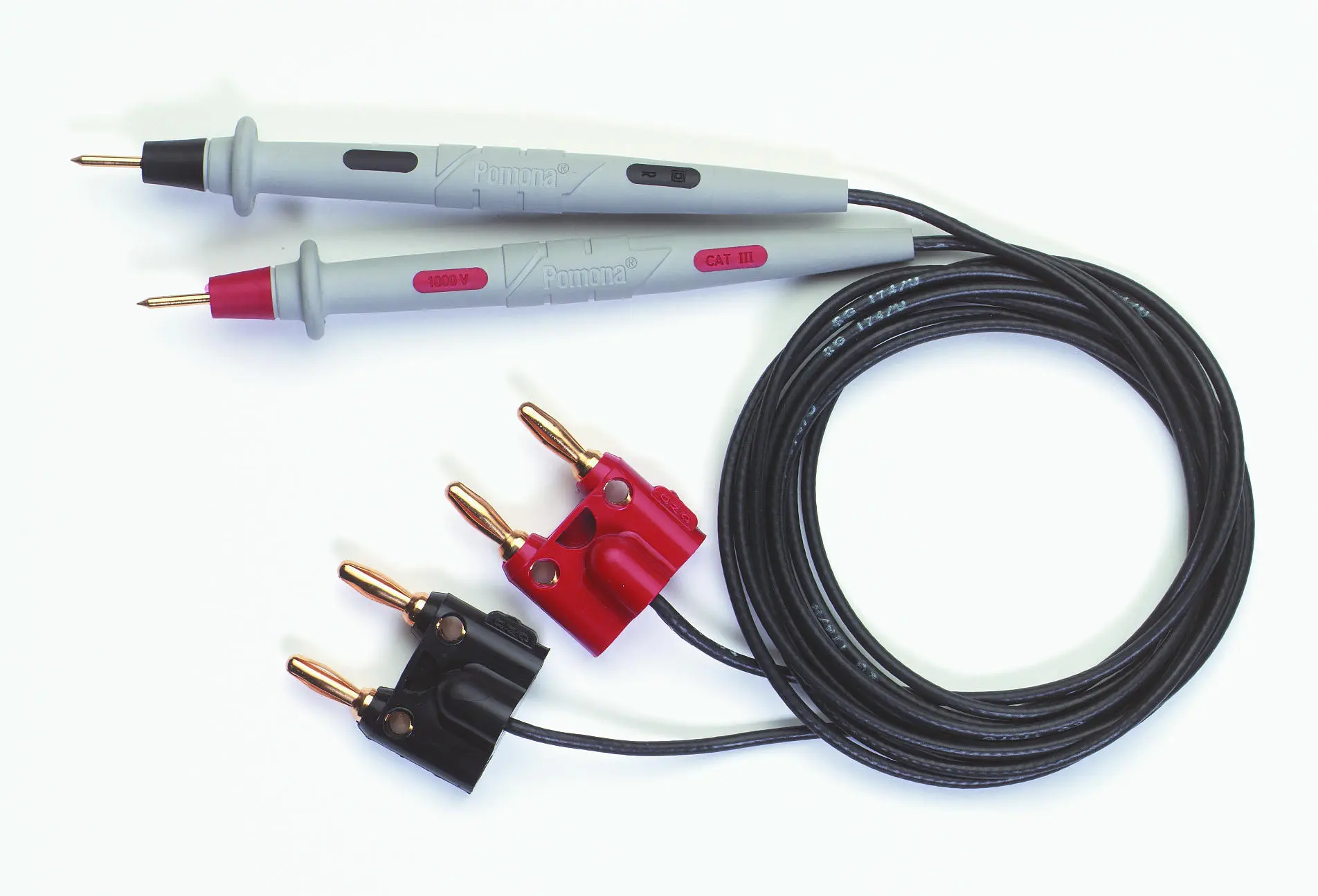 Produktfoto 1 von Pomona Messleitung und Steckverbinderkit, 4-adriger Kelvin-Sondensatz mit doppelten Bananensteckern