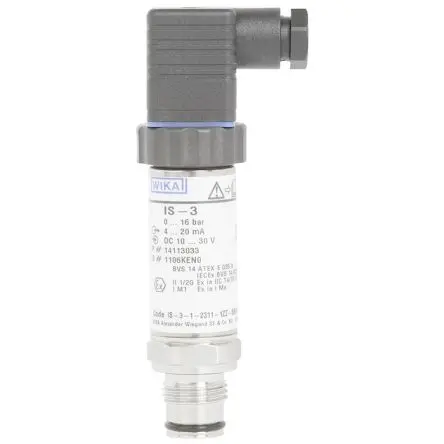 Produktfoto 1 von WIKA IS-3 Überdruck Drucksensor 0 bar, Analog, 4 bis 20 mA 16 bar