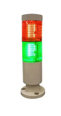 Produktfoto 1 von RS PRO LED Signalturm Keine Summer-Komponente 2-stufig Linse Grün, Rot 24V ac/dc Dauer Schraubanschlussklemme 131 mm