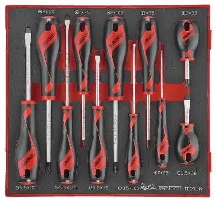 Produktfoto 1 von Teng Tools Schraubendrehersatz Standard-Schraubendrehersatz, 11-teilig