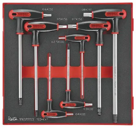 Produktfoto 1 von Teng Tools Sechskantschlüsselsatz 7 L kg, Metrisch Lang 2.5 → 8 mm