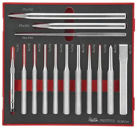Produktfoto 1 von Teng Tools Stempel, 14-teilig, Länge 265 mm